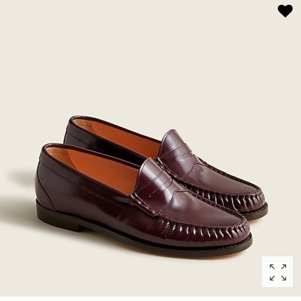 J Crew Winona penny loafers in spazzolato leather